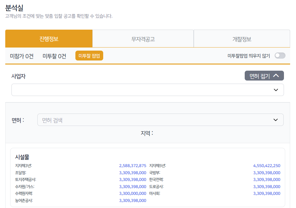 입찰 공고 자동 추천